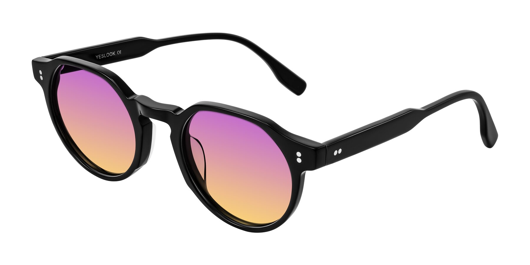 Angle of Vaswat in Black with Purple / Yellow Gradient Lenses