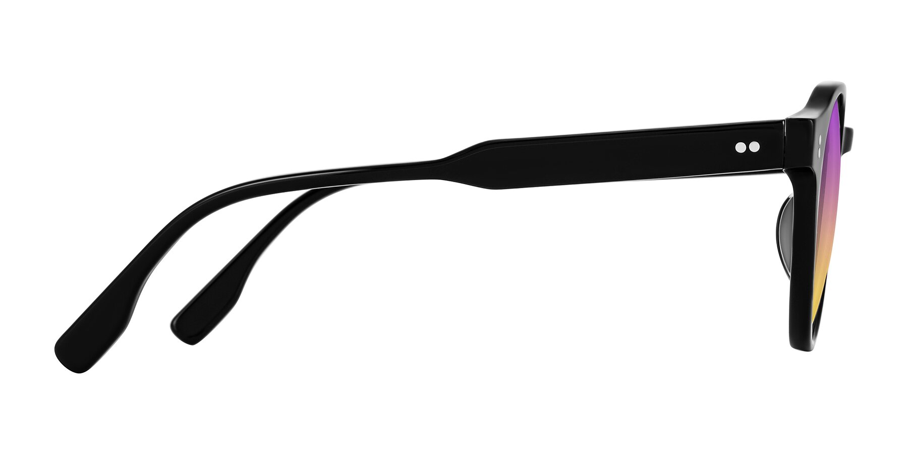 Side of Vaswat in Black with Purple / Yellow Gradient Lenses