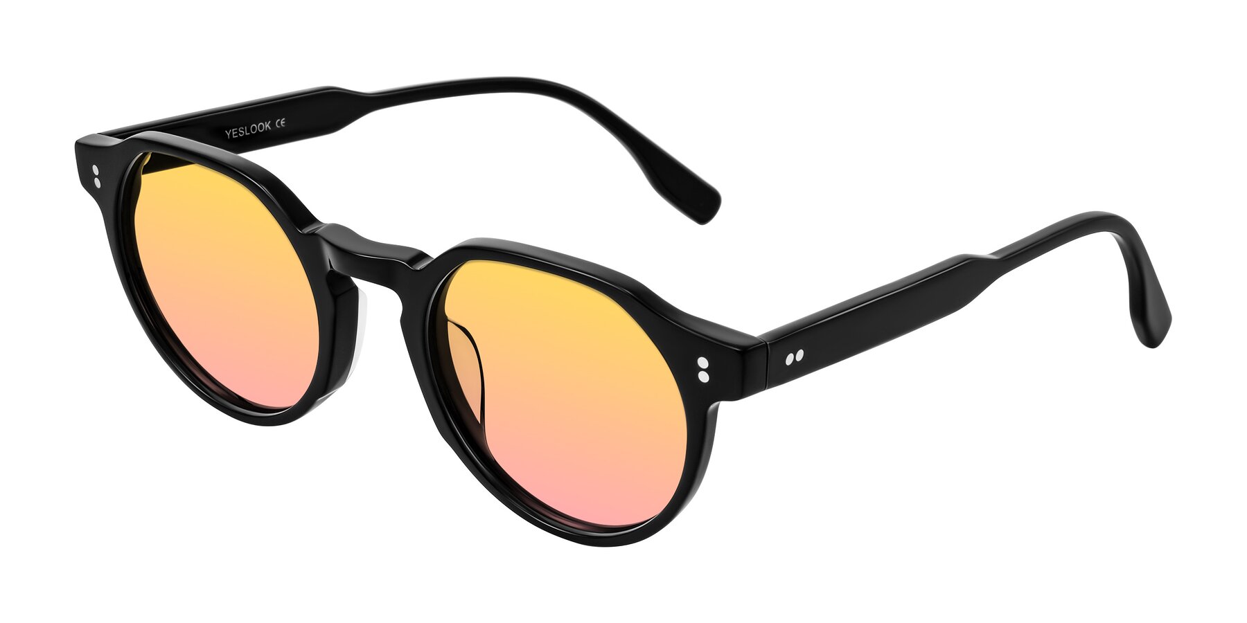 Angle of Vaswat in Black with Yellow / Pink Gradient Lenses