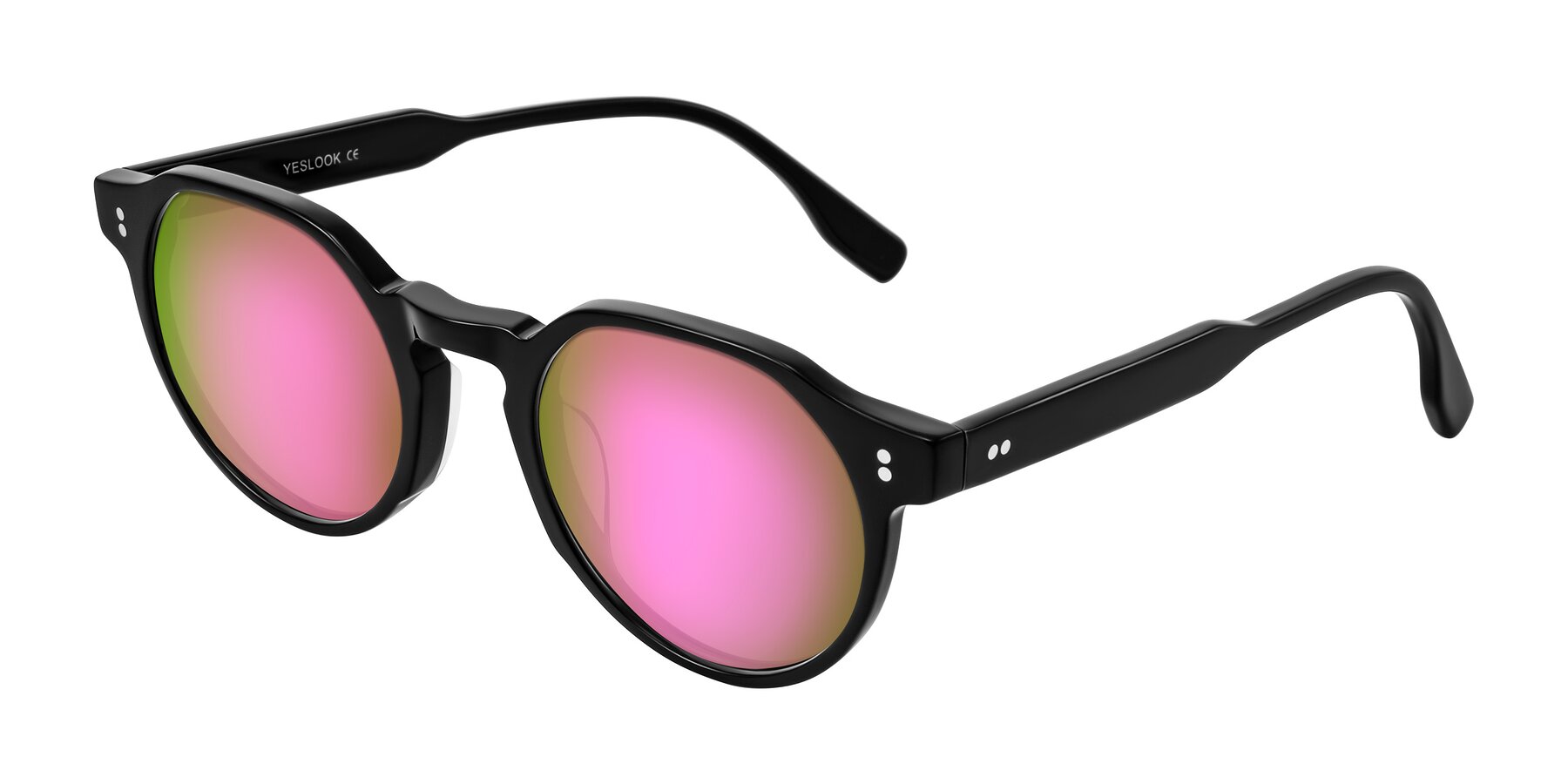 Angle of Vaswat in Black with Pink Mirrored Lenses