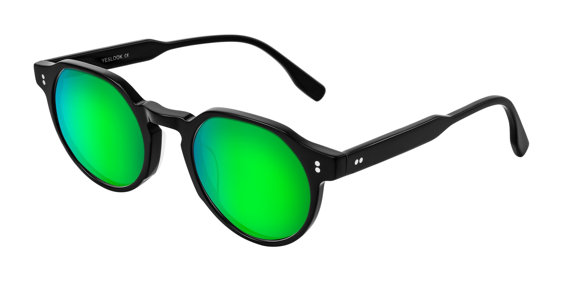 Angle of Vaswat in Black with Green Mirrored Lenses