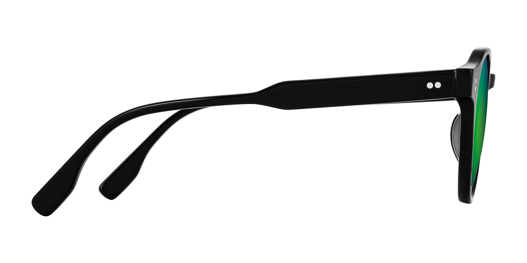 Side of Vaswat in Black with Green Mirrored Lenses