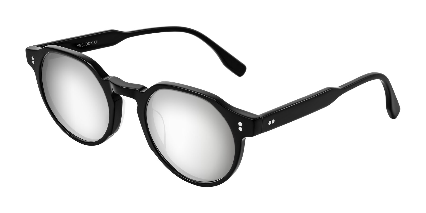 Angle of Vaswat in Black with Silver Mirrored Lenses