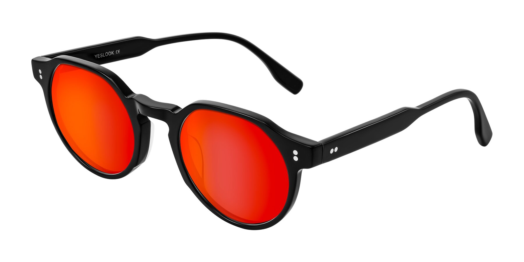 Angle of Vaswat in Black with Red Gold Mirrored Lenses