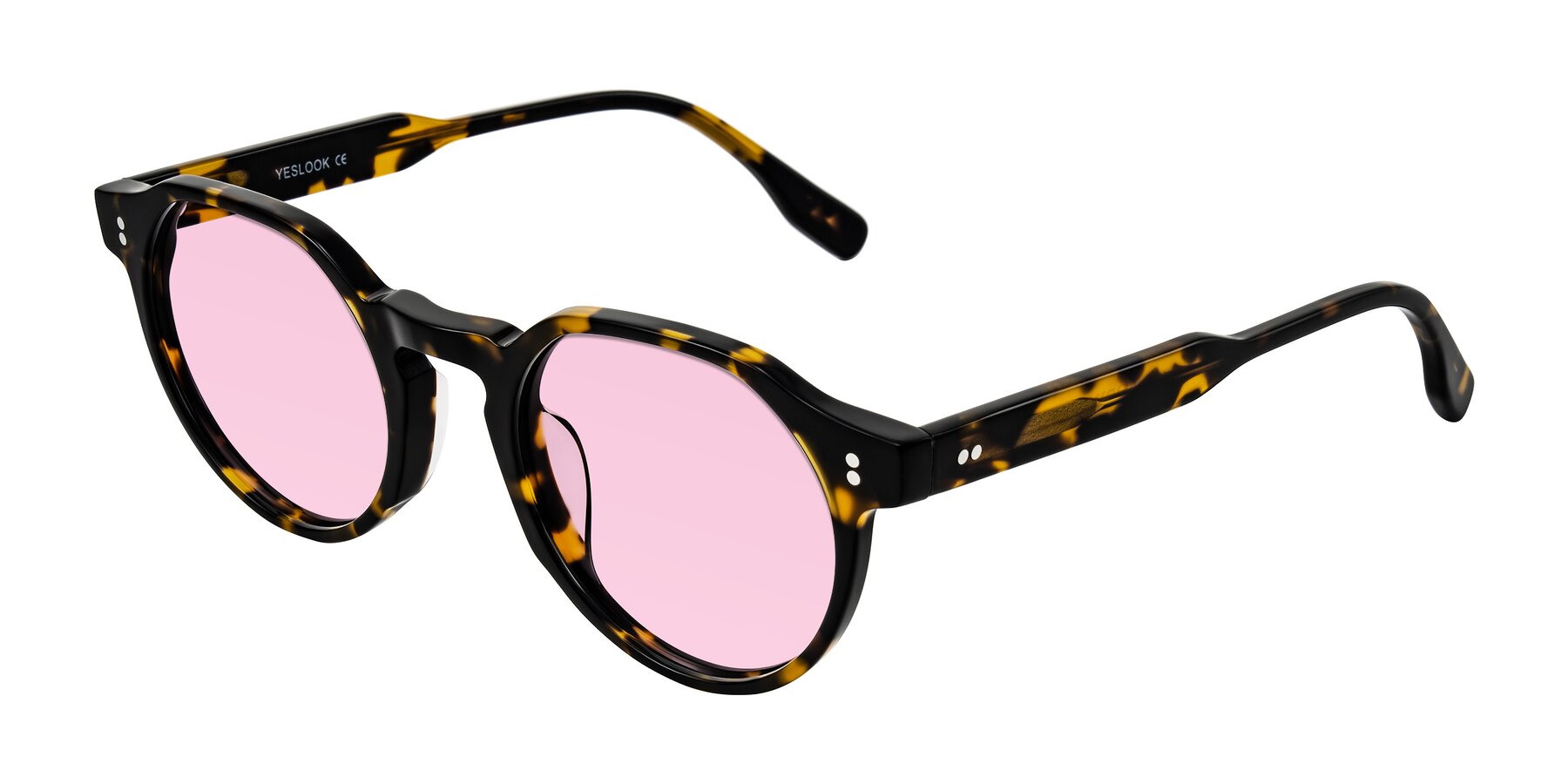 Angle of Vaswat in Tortoise with Light Pink Tinted Lenses