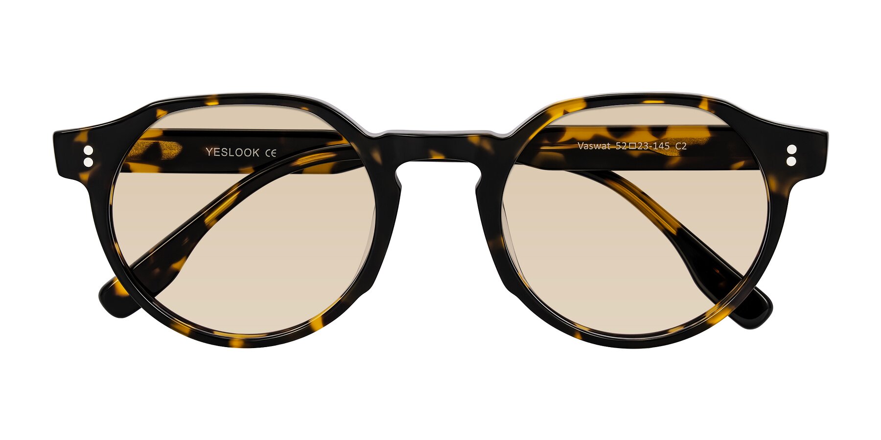 Folded Front of Vaswat in Tortoise with Light Brown Tinted Lenses