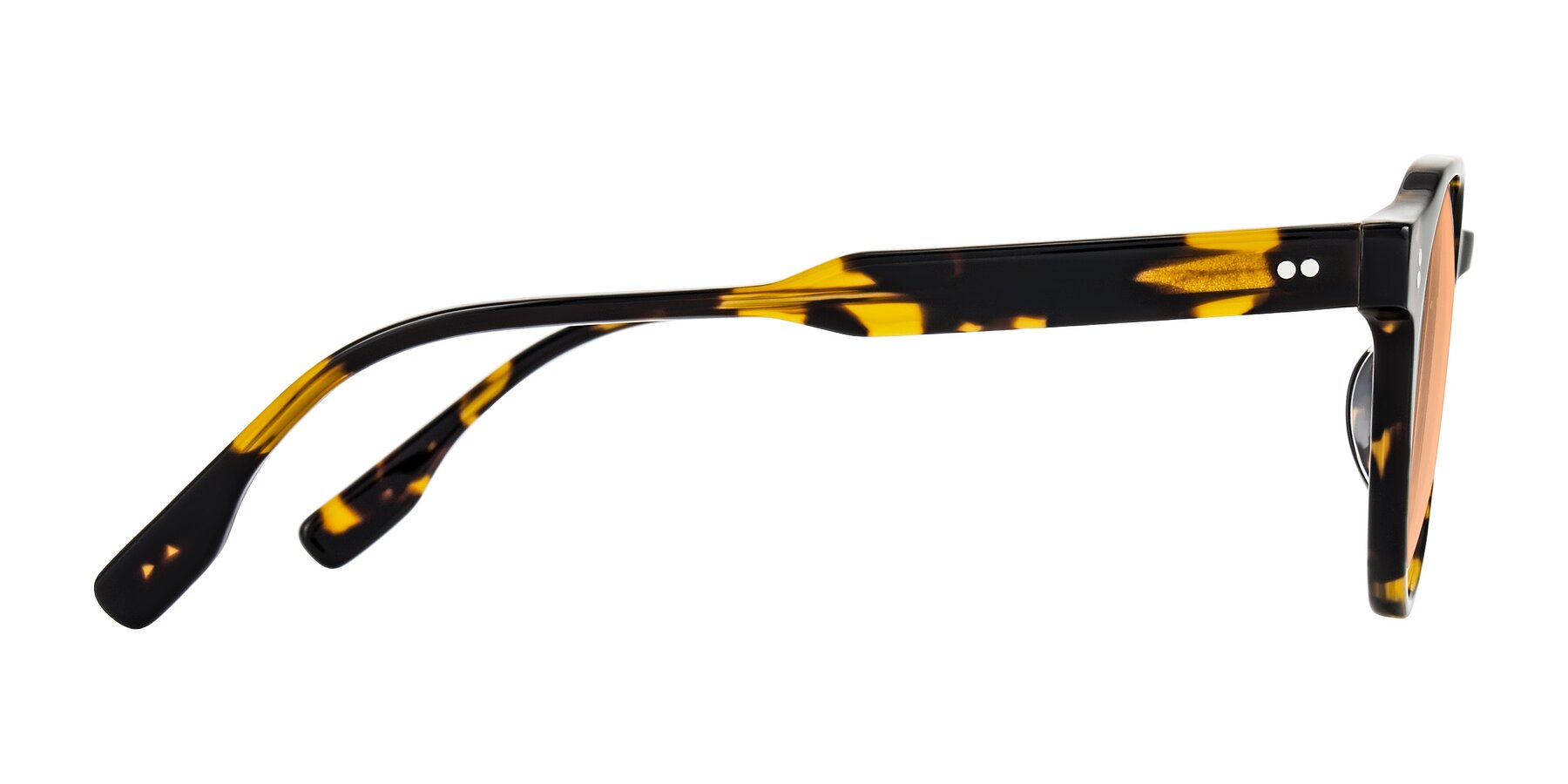 Side of Vaswat in Tortoise with Light Orange Tinted Lenses