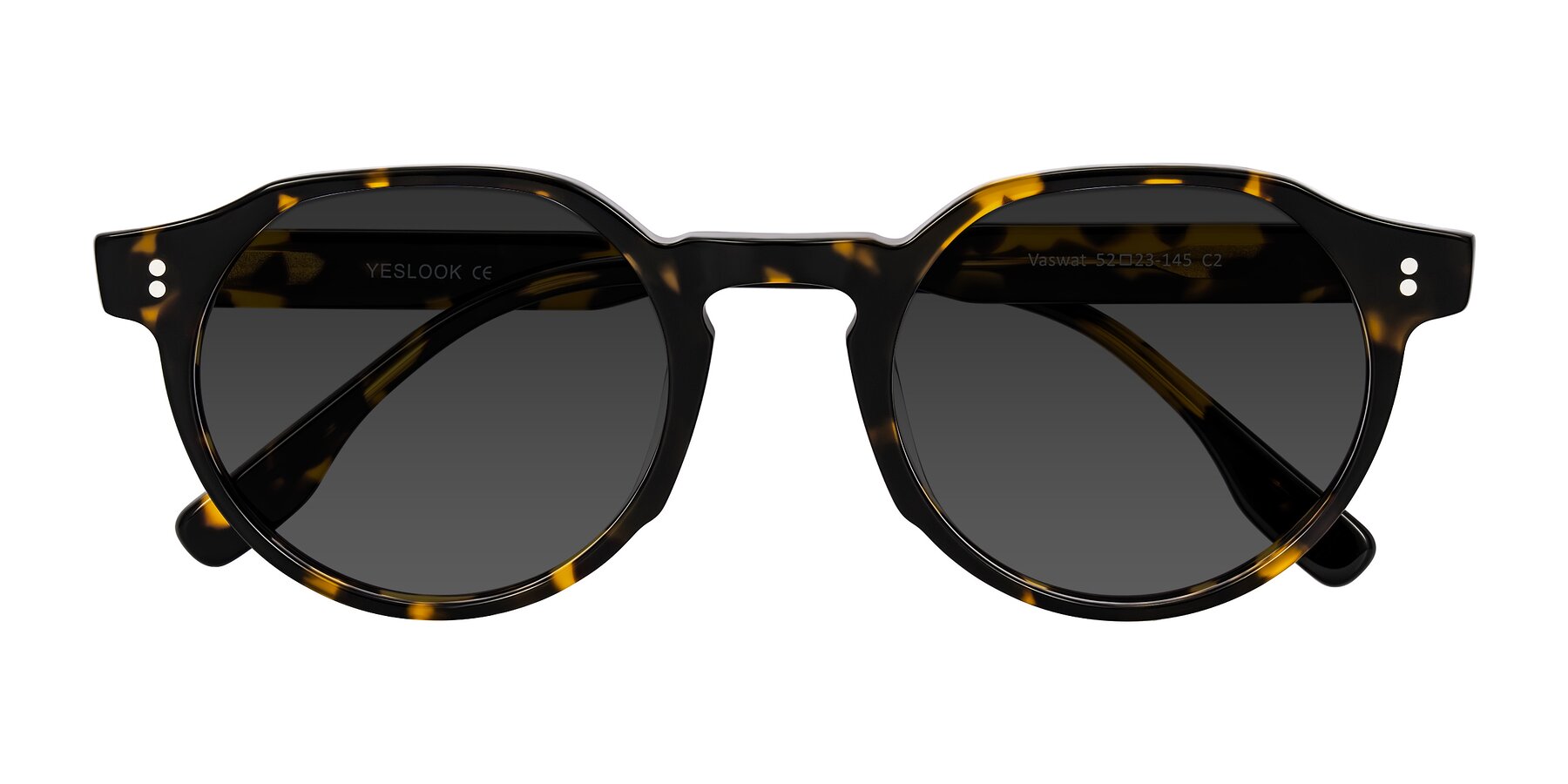 Folded Front of Vaswat in Tortoise with Gray Tinted Lenses