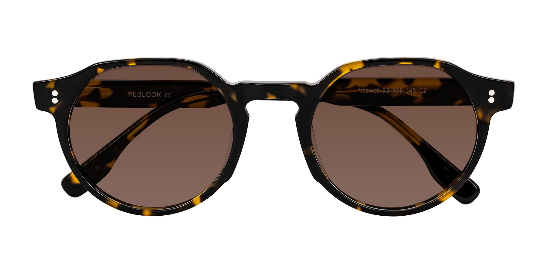 Folded Front of Vaswat in Tortoise with Brown Tinted Lenses