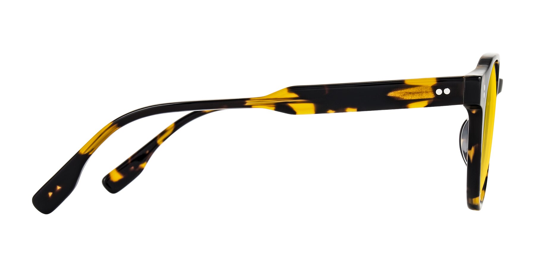 Side of Vaswat in Tortoise with Yellow Tinted Lenses