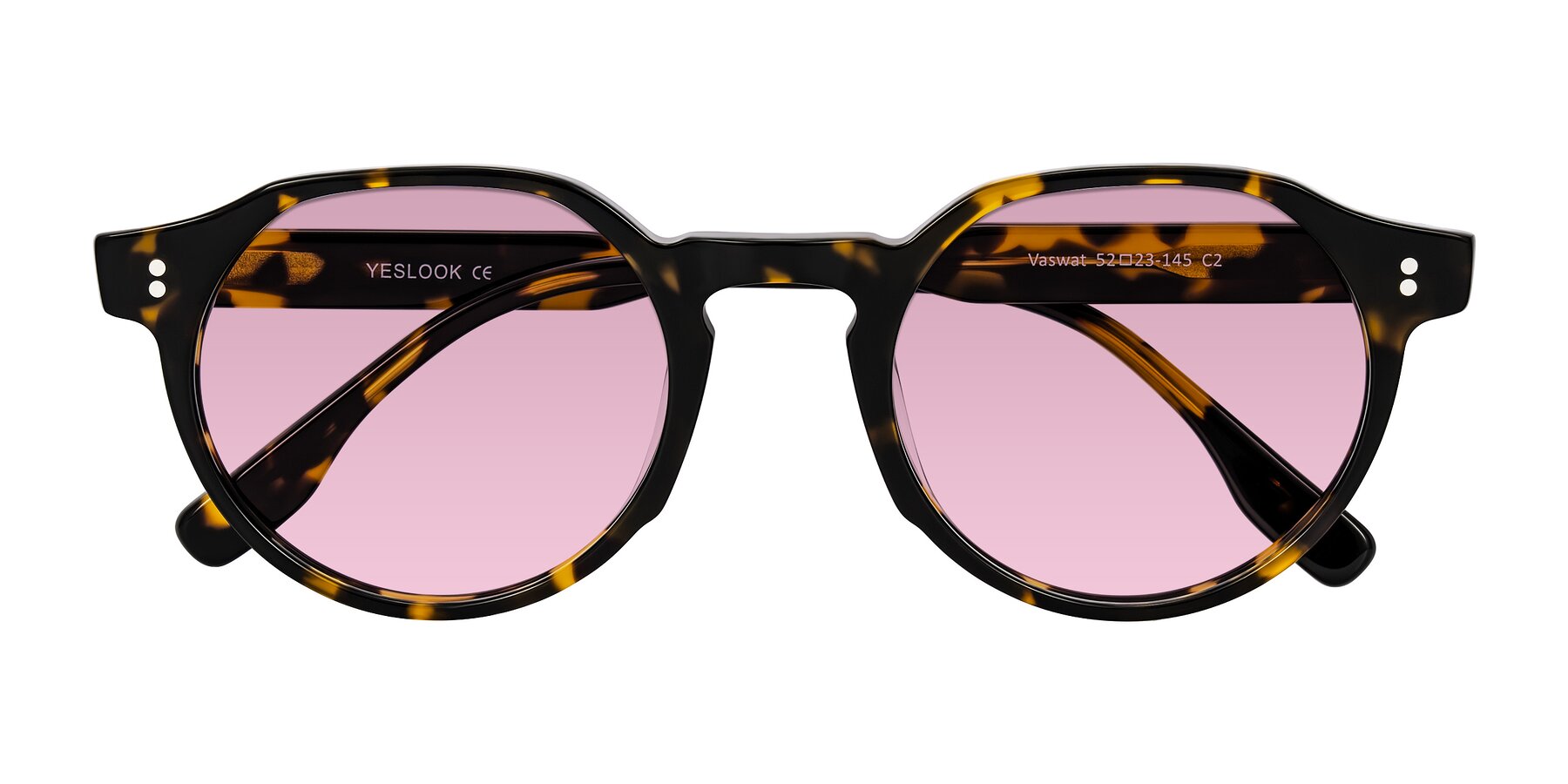 Folded Front of Vaswat in Tortoise with Light Wine Tinted Lenses