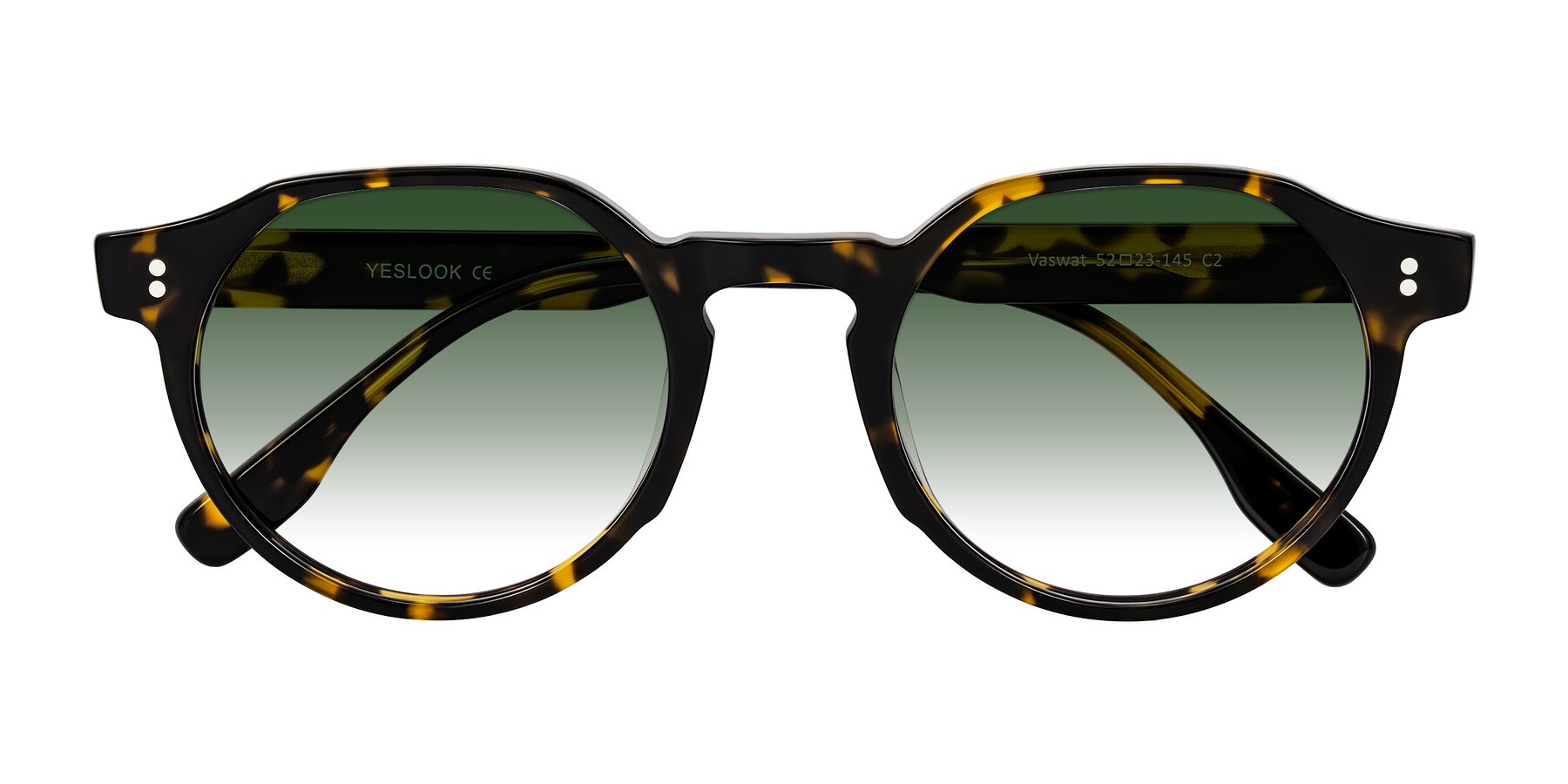 Folded Front of Vaswat in Tortoise with Green Gradient Lenses