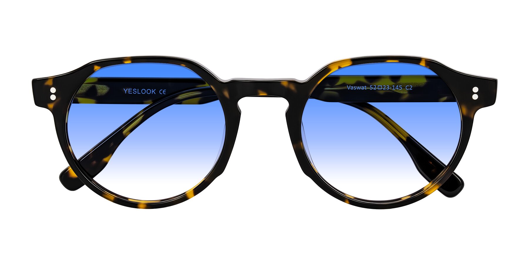 Folded Front of Vaswat in Tortoise with Blue Gradient Lenses