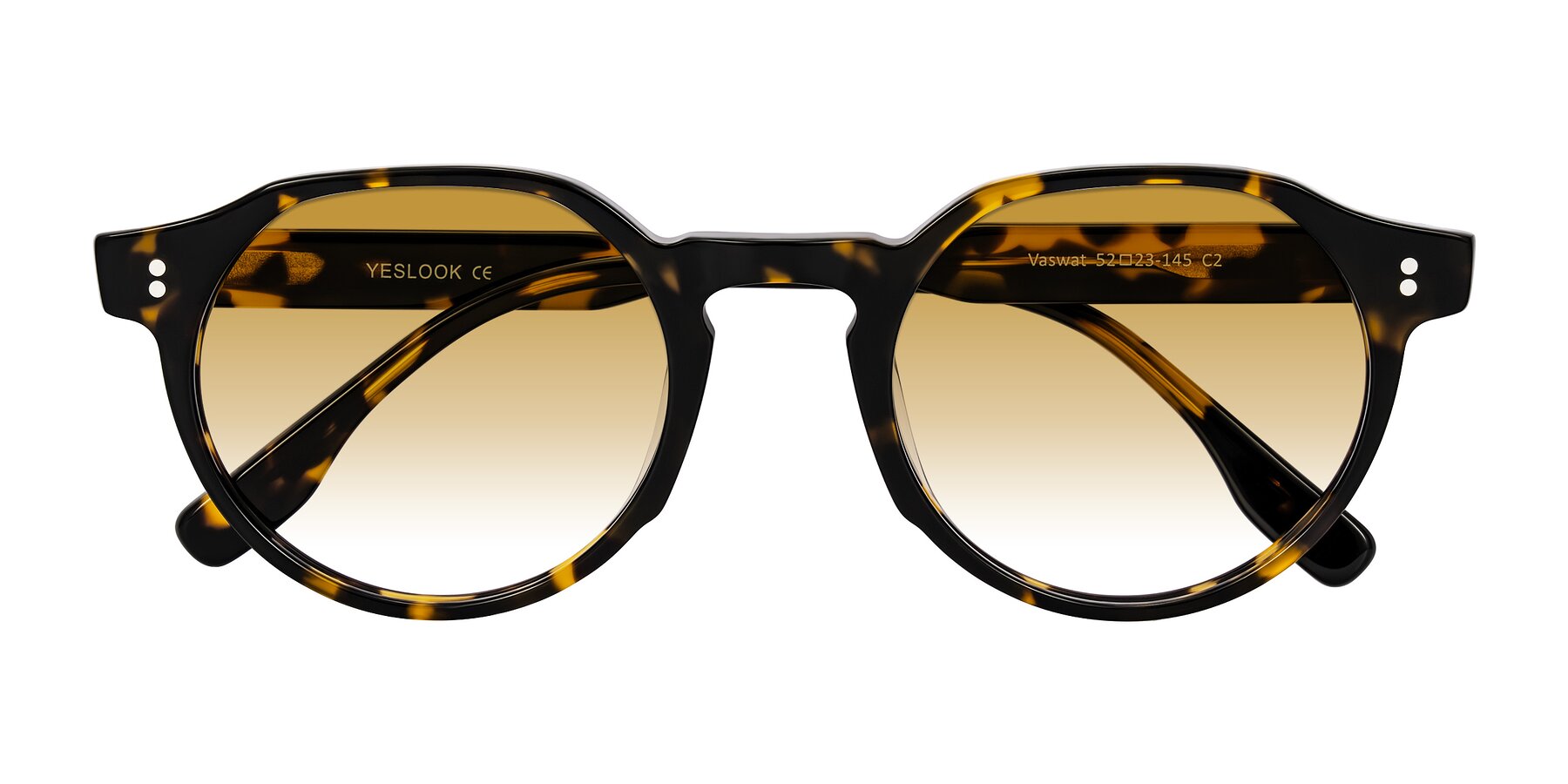 Folded Front of Vaswat in Tortoise with Champagne Gradient Lenses