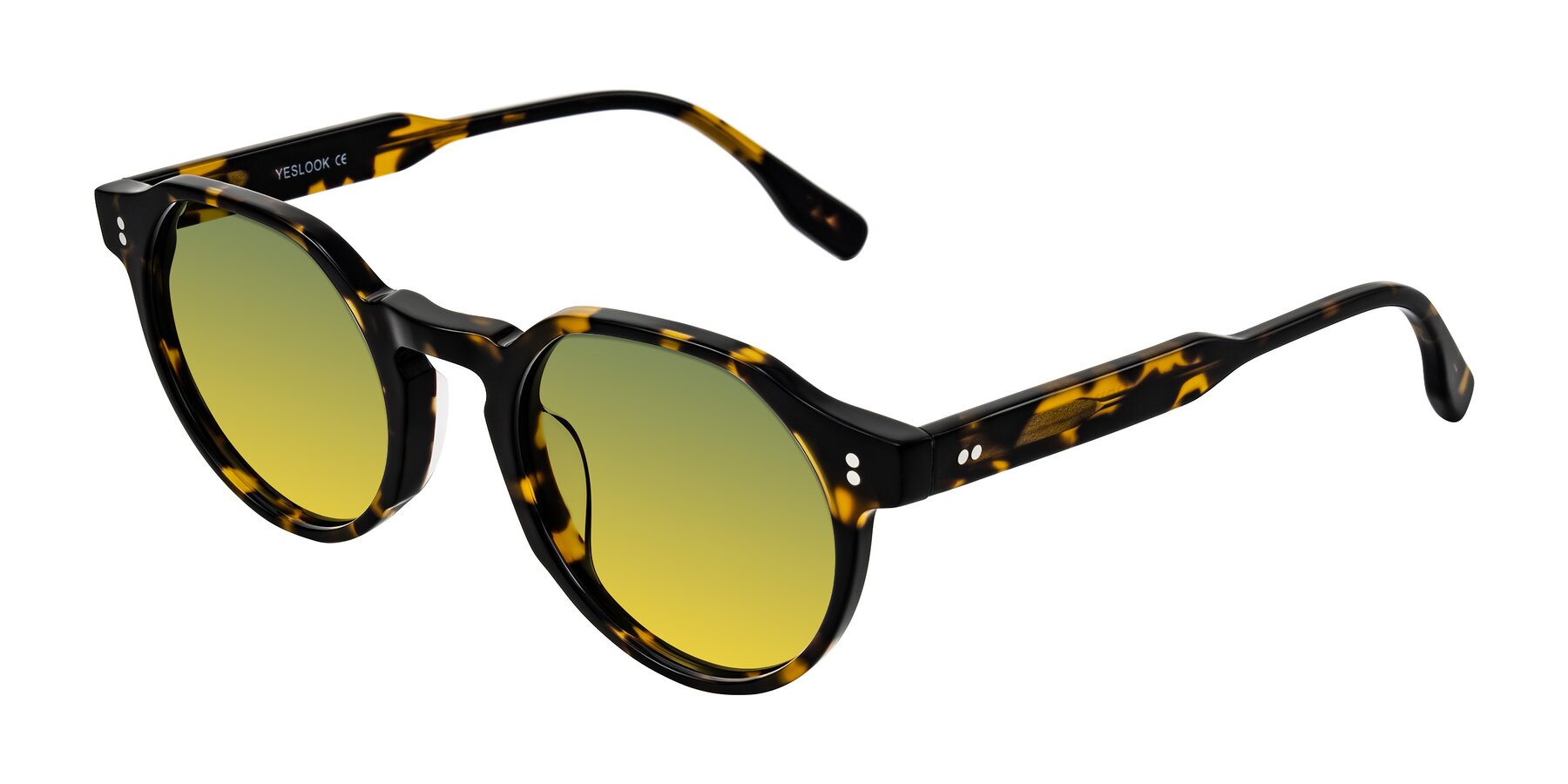 Angle of Vaswat in Tortoise with Green / Yellow Gradient Lenses