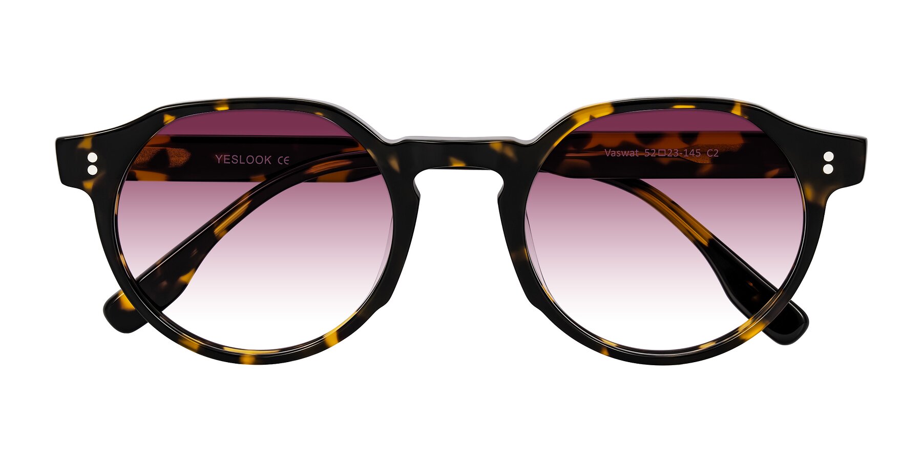 Folded Front of Vaswat in Tortoise with Wine Gradient Lenses