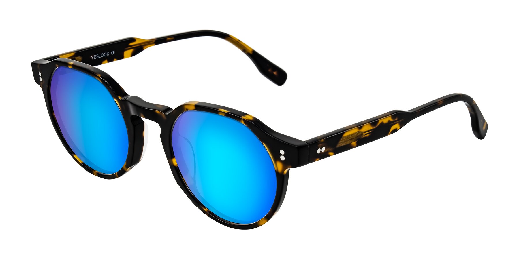 Angle of Vaswat in Tortoise with Blue Mirrored Lenses