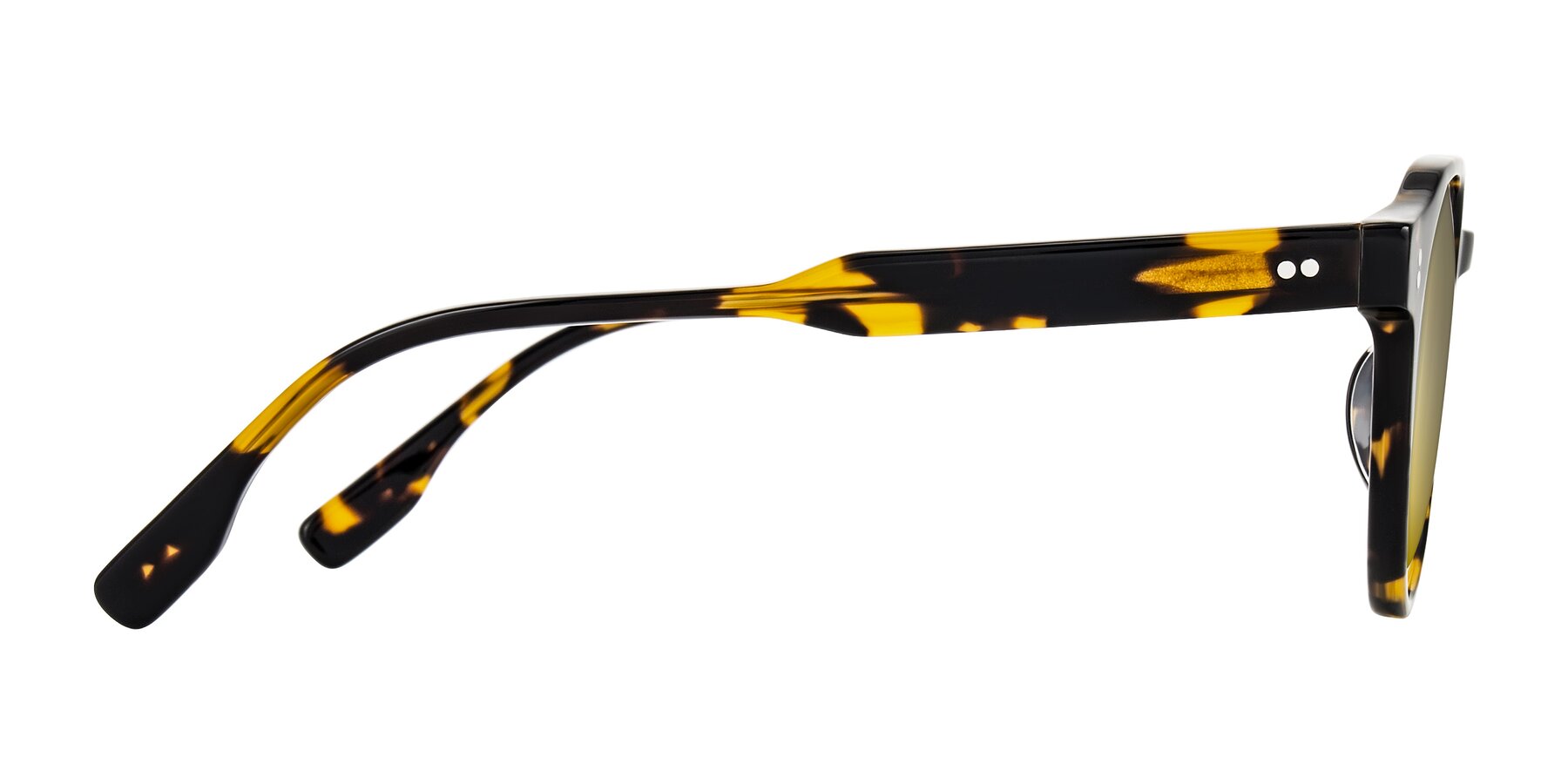 Side of Vaswat in Tortoise with Gold Mirrored Lenses