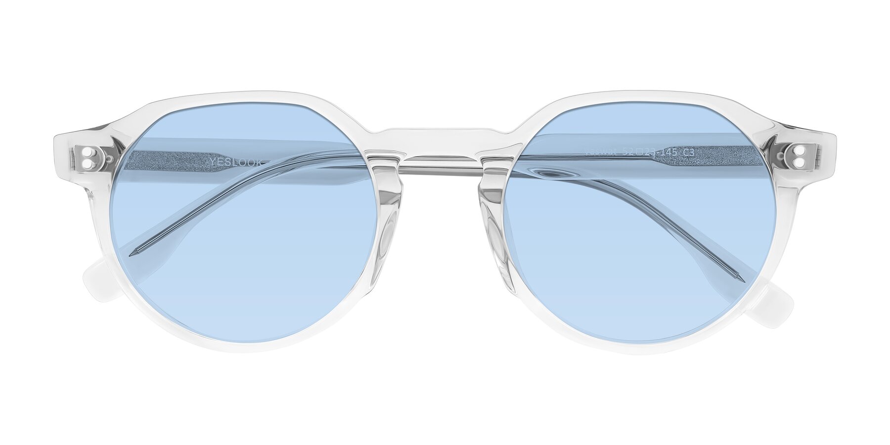 Folded Front of Vaswat in Clear with Light Blue Tinted Lenses
