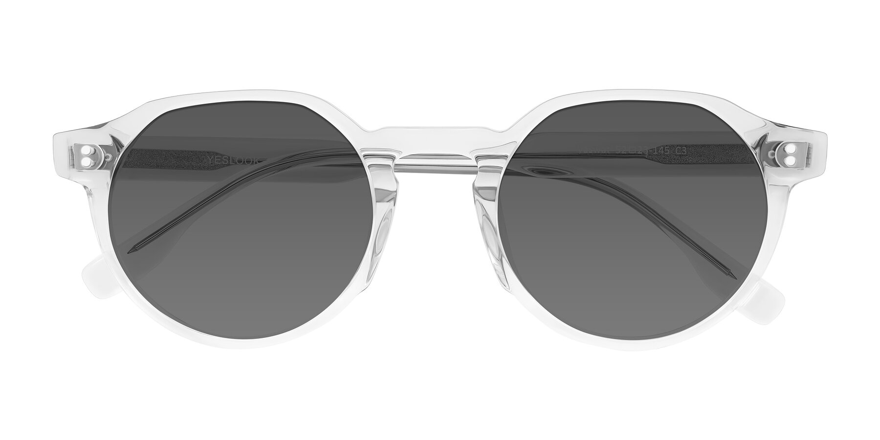 Folded Front of Vaswat in Clear with Medium Gray Tinted Lenses