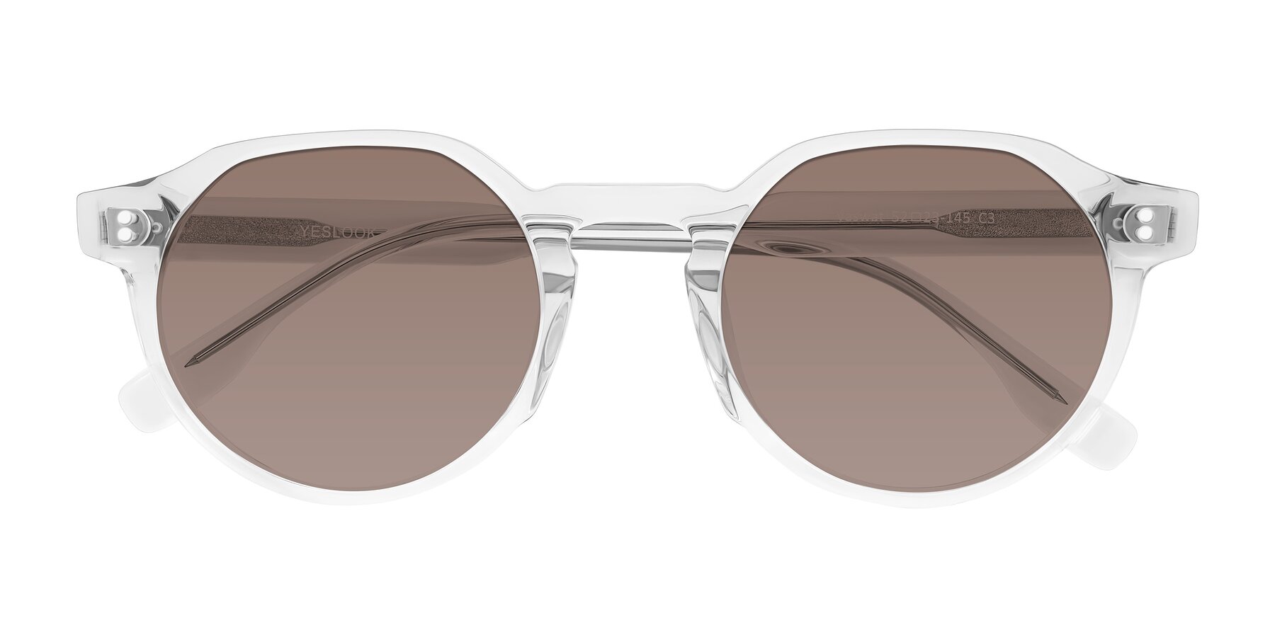 Folded Front of Vaswat in Clear with Medium Brown Tinted Lenses