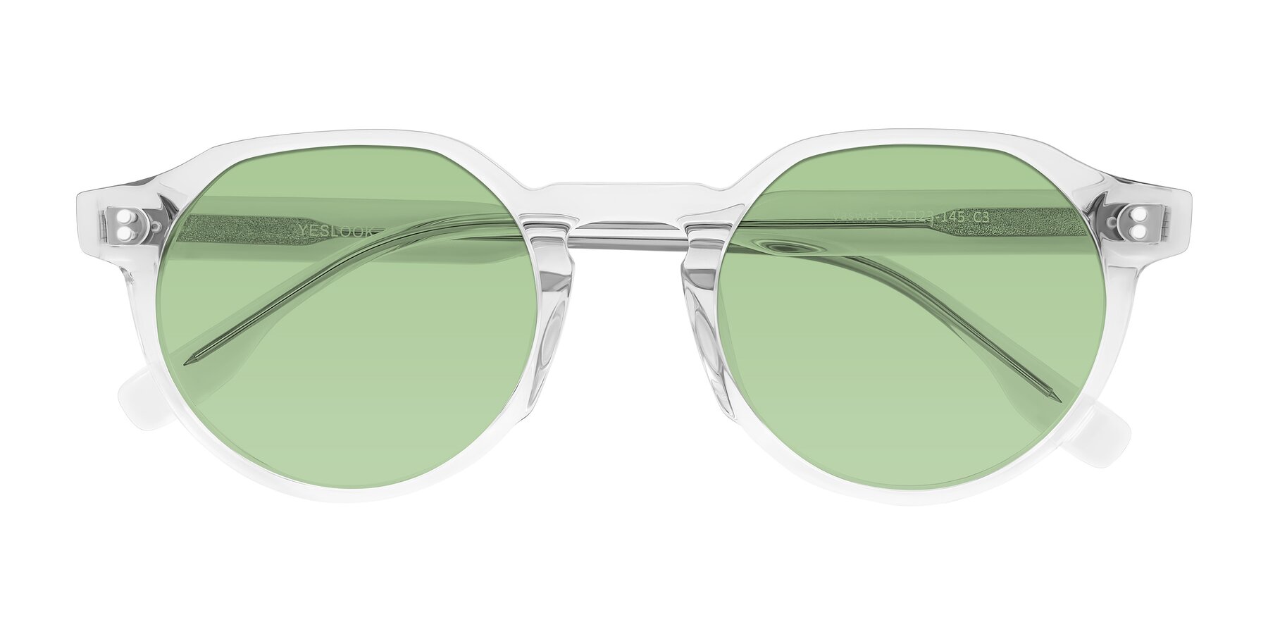 Folded Front of Vaswat in Clear with Medium Green Tinted Lenses