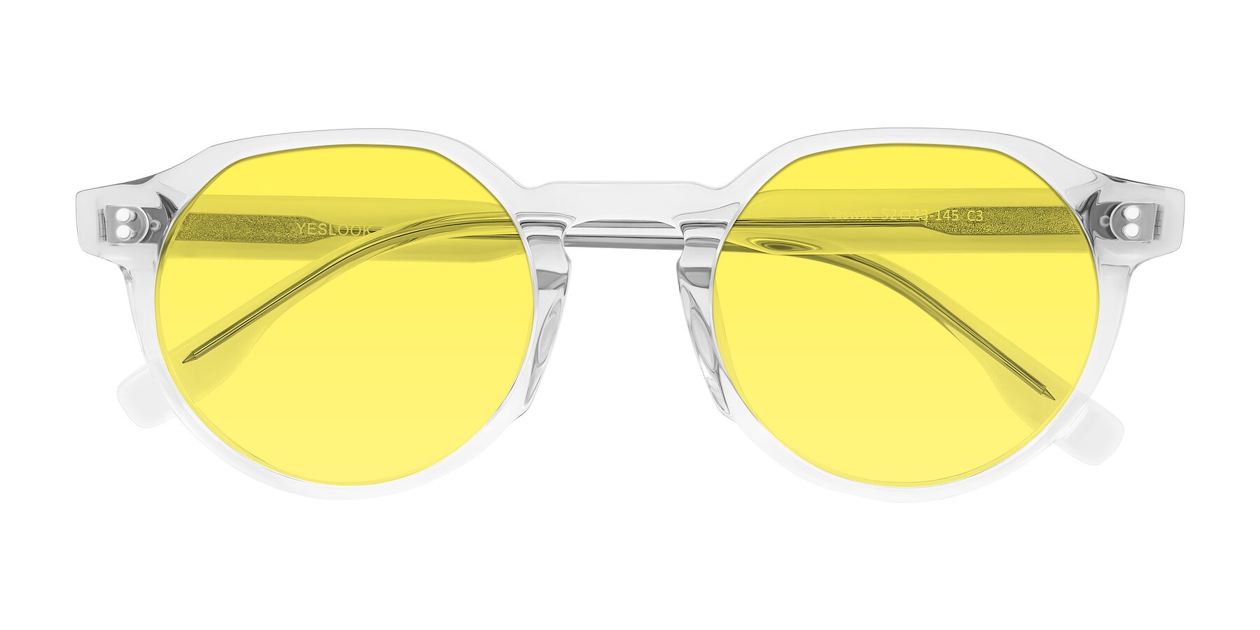Folded Front of Vaswat in Clear with Medium Yellow Tinted Lenses