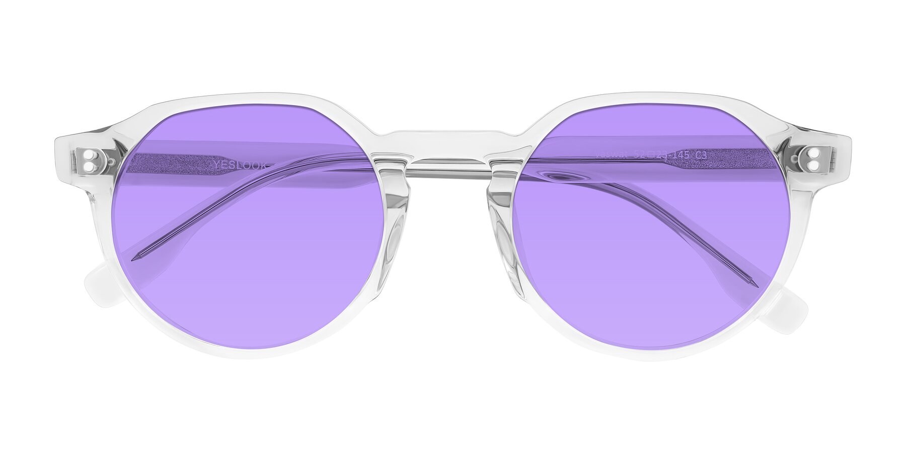 Folded Front of Vaswat in Clear with Medium Purple Tinted Lenses