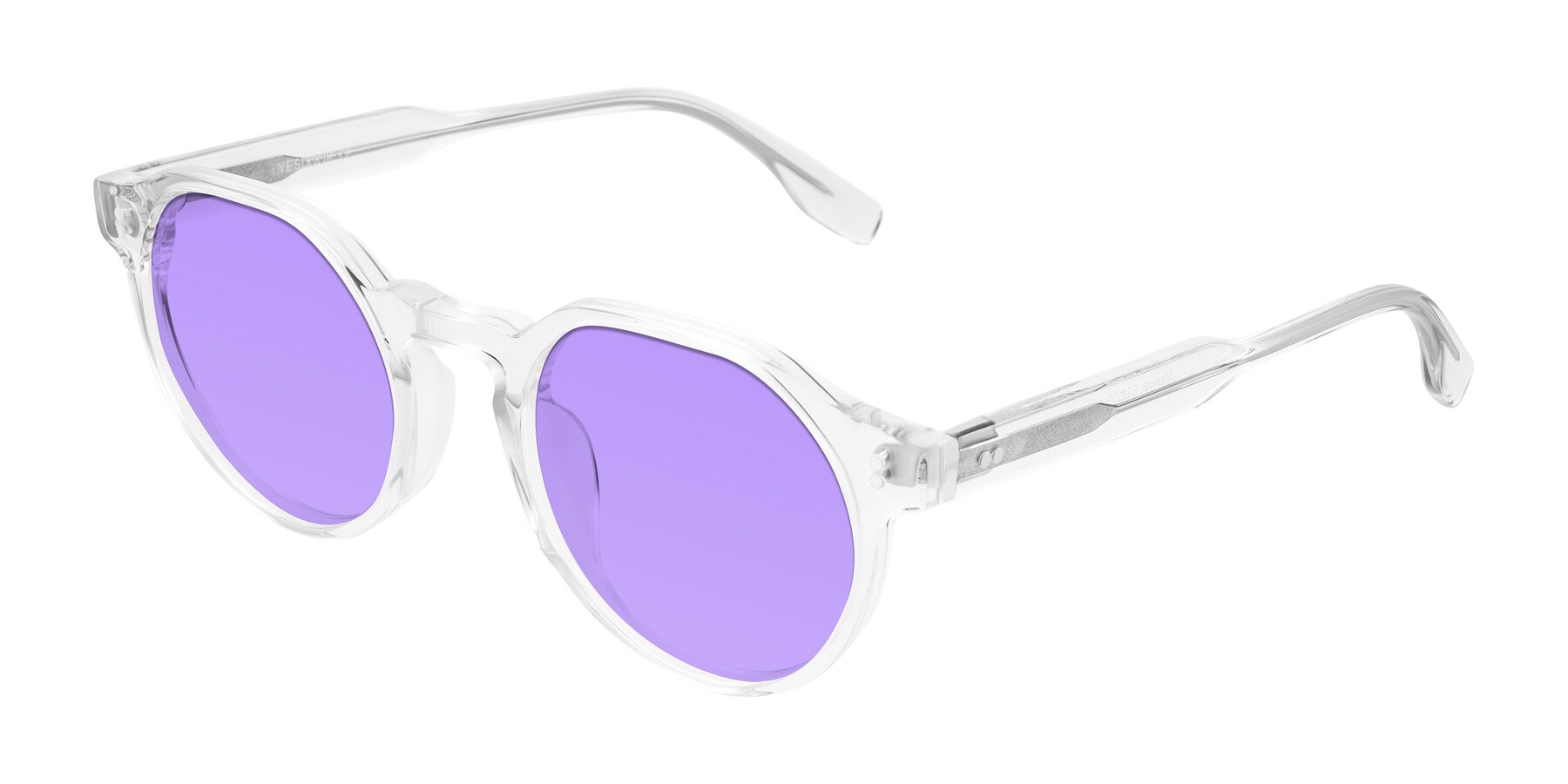 Angle of Vaswat in Clear with Medium Purple Tinted Lenses
