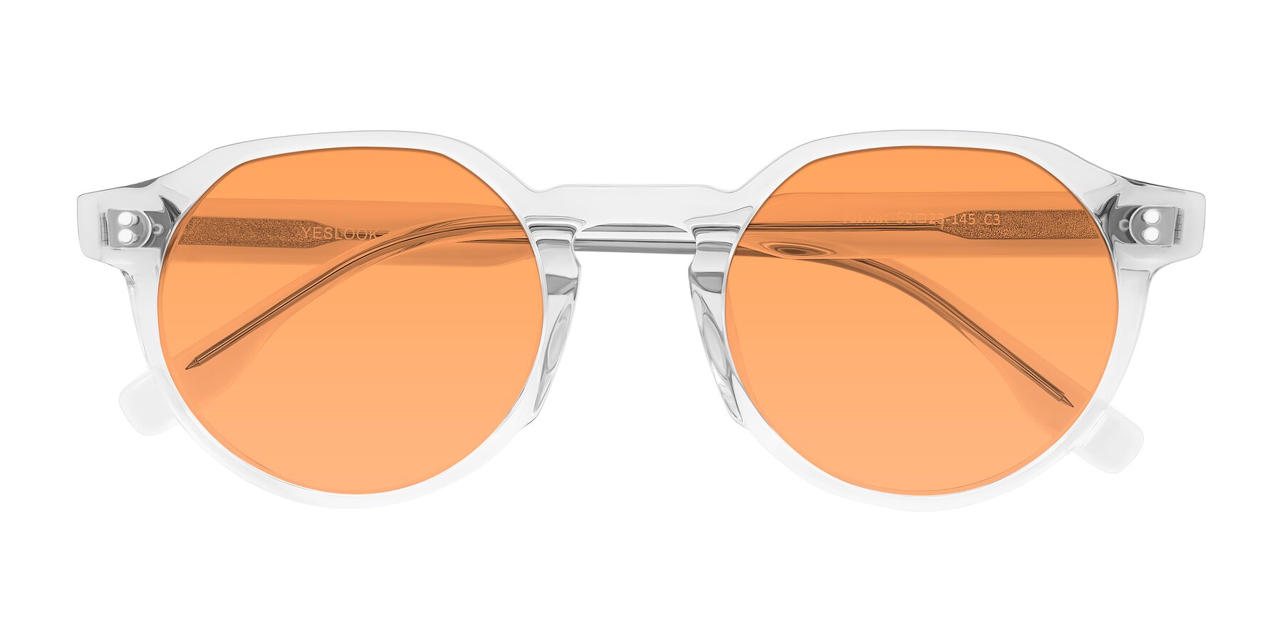Folded Front of Vaswat in Clear with Medium Orange Tinted Lenses