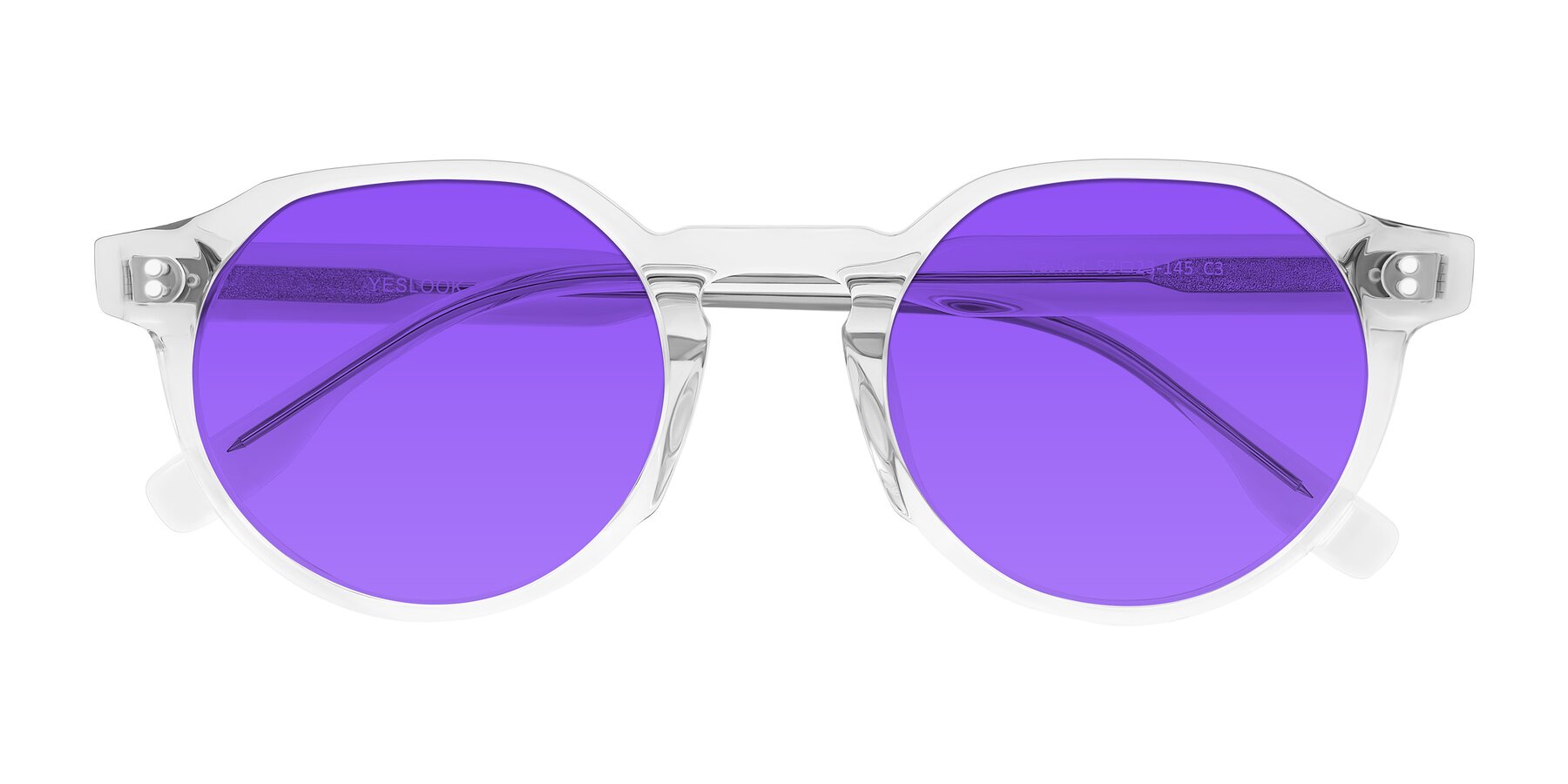 Folded Front of Vaswat in Clear with Purple Tinted Lenses