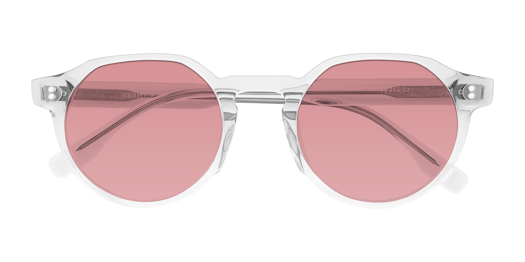 Folded Front of Vaswat in Clear with Medium Garnet Tinted Lenses