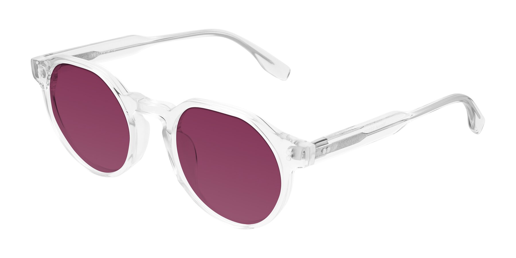 Angle of Vaswat in Clear with Wine Tinted Lenses
