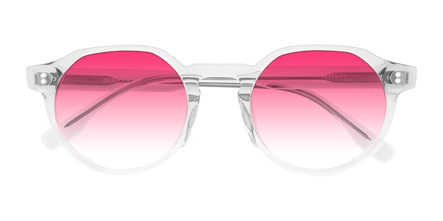 Folded Front of Vaswat in Clear with Pink Gradient Lenses