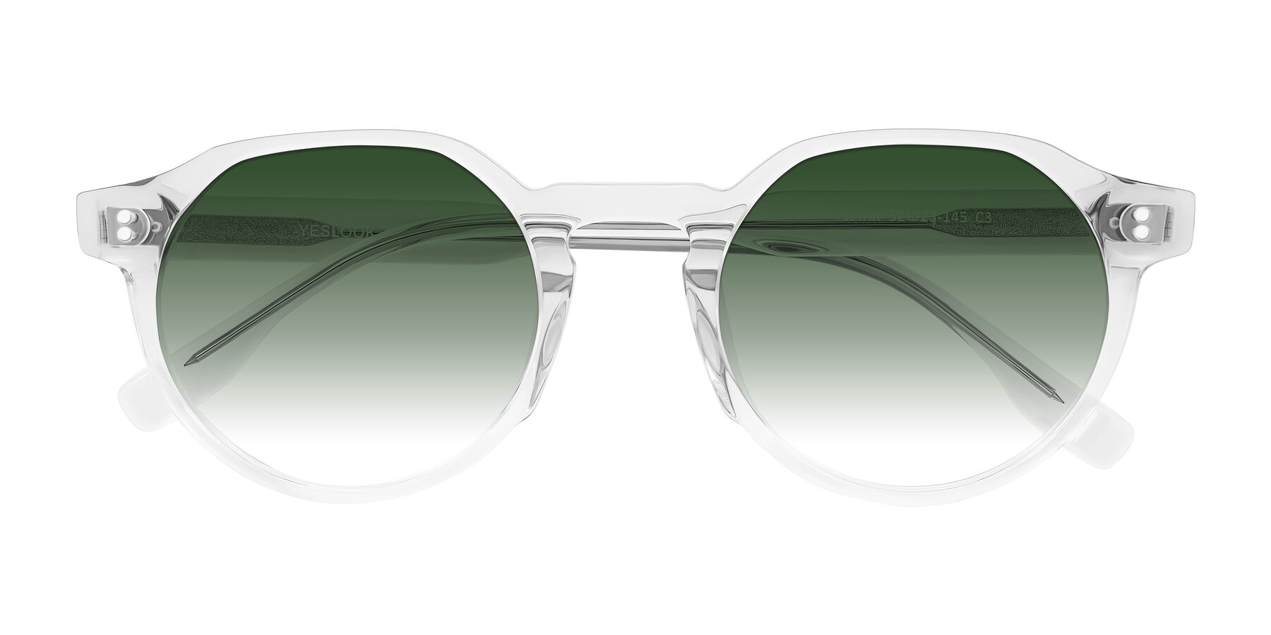 Folded Front of Vaswat in Clear with Green Gradient Lenses