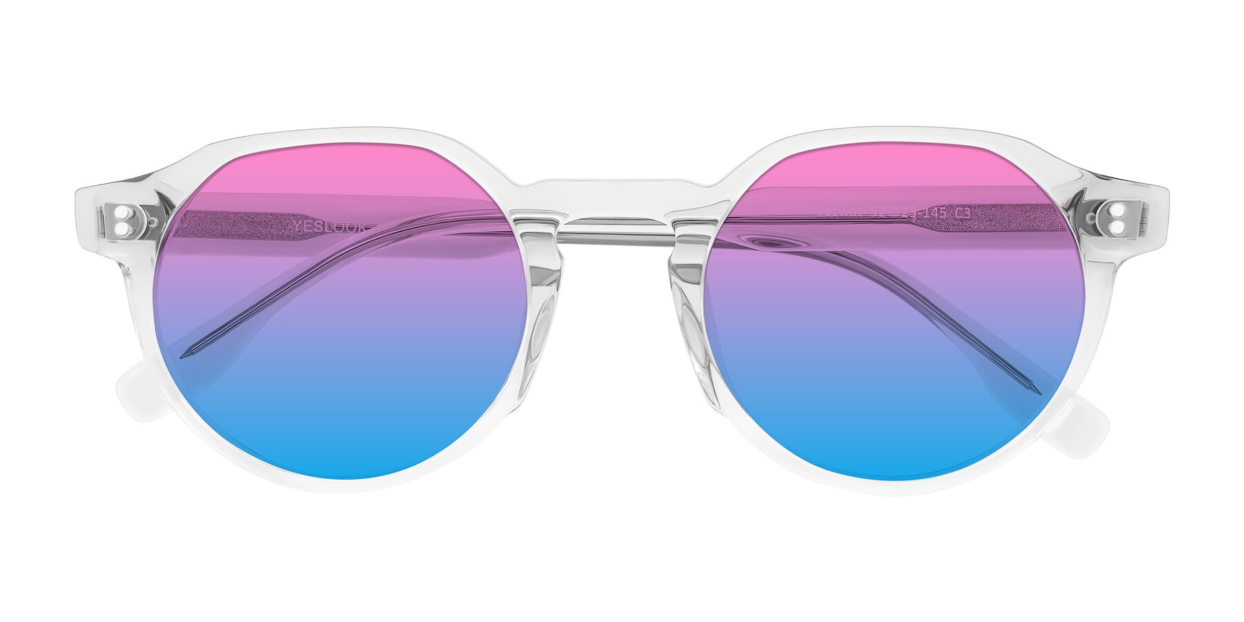 Folded Front of Vaswat in Clear with Pink / Blue Gradient Lenses
