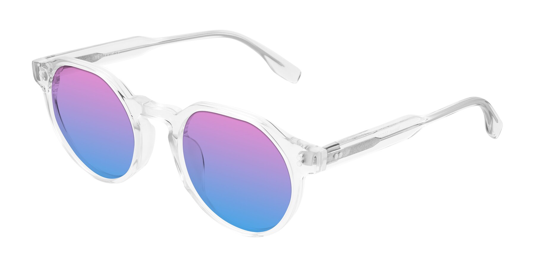 Angle of Vaswat in Clear with Pink / Blue Gradient Lenses