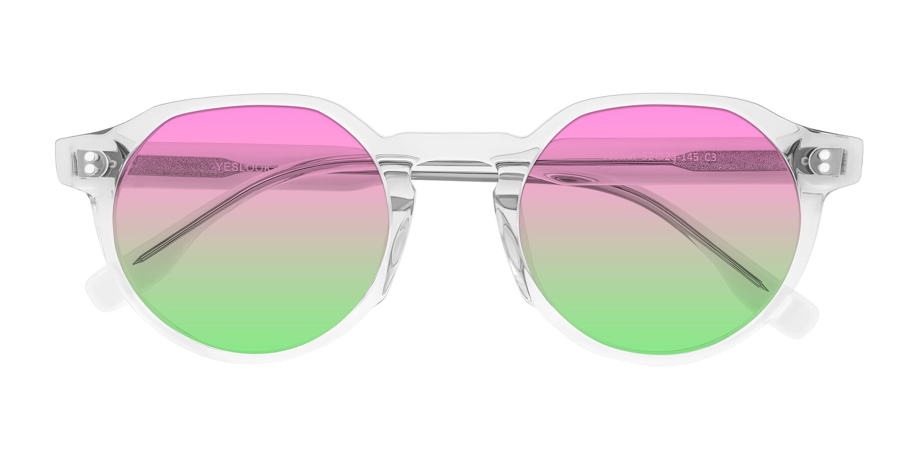 Folded Front of Vaswat in Clear with Pink / Green Gradient Lenses