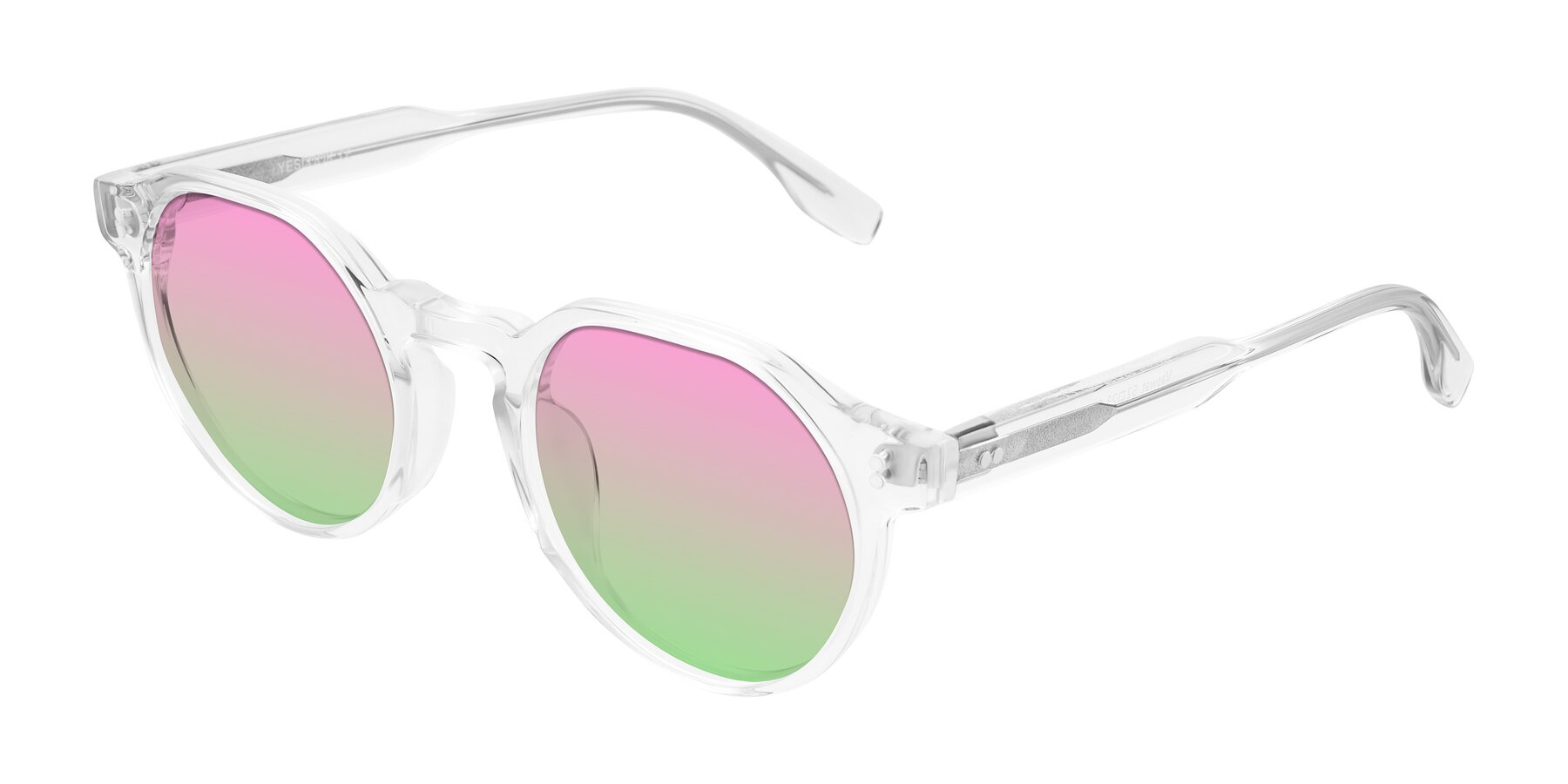 Angle of Vaswat in Clear with Pink / Green Gradient Lenses