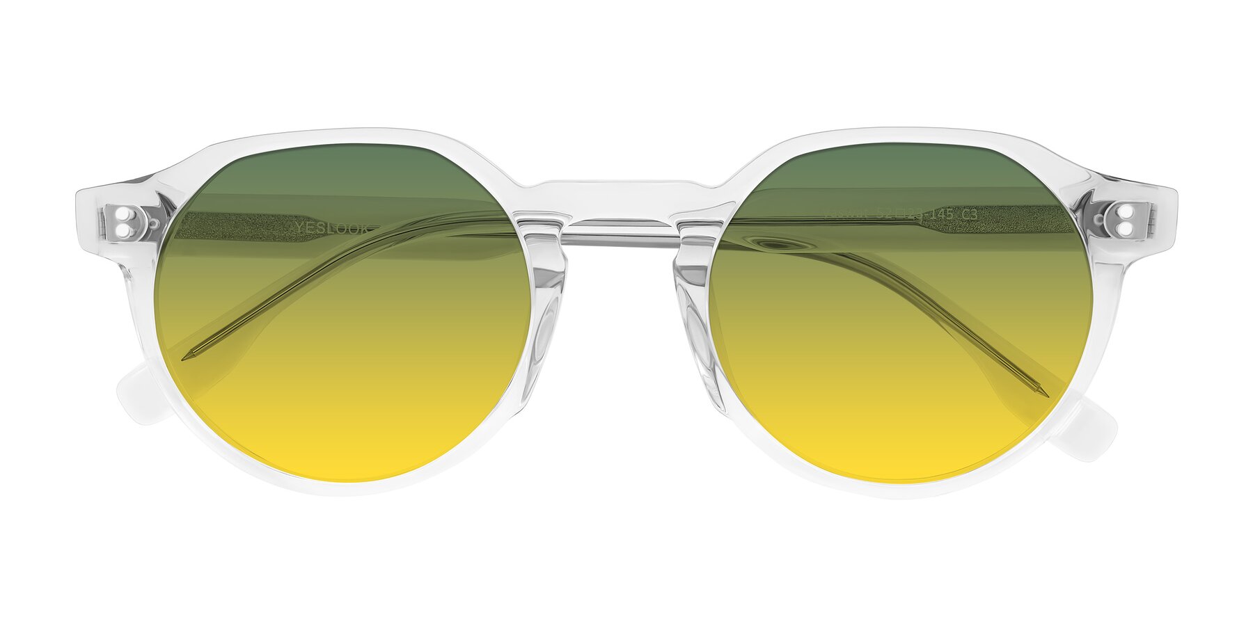 Folded Front of Vaswat in Clear with Green / Yellow Gradient Lenses