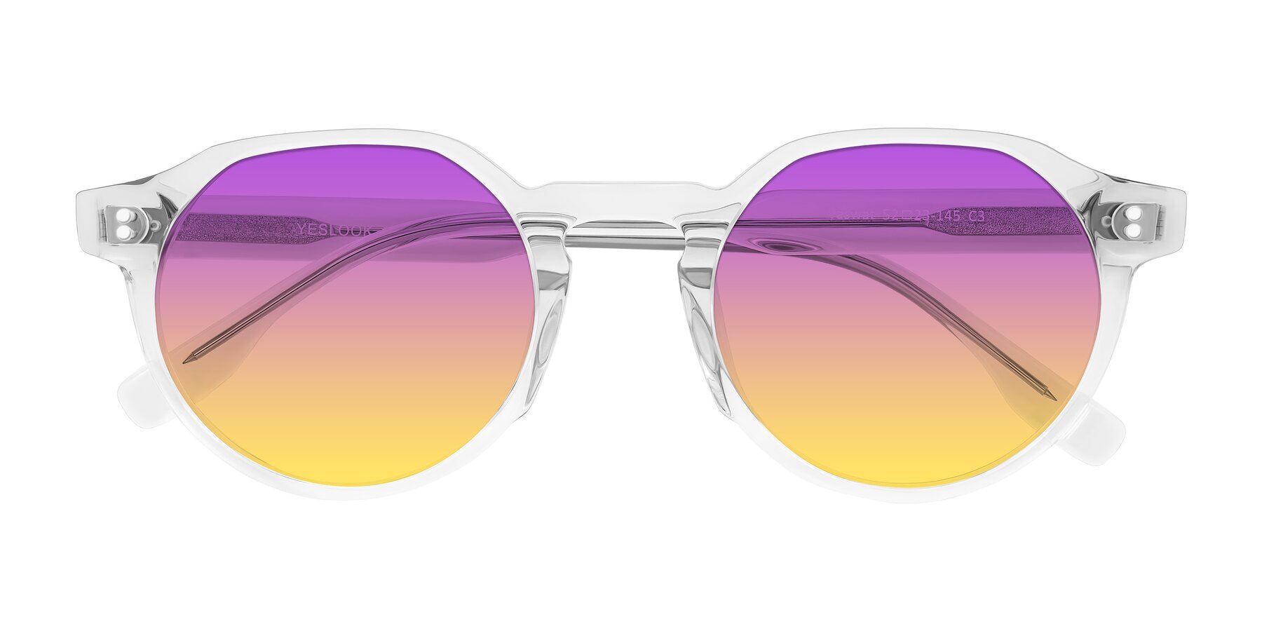 Folded Front of Vaswat in Clear with Purple / Yellow Gradient Lenses