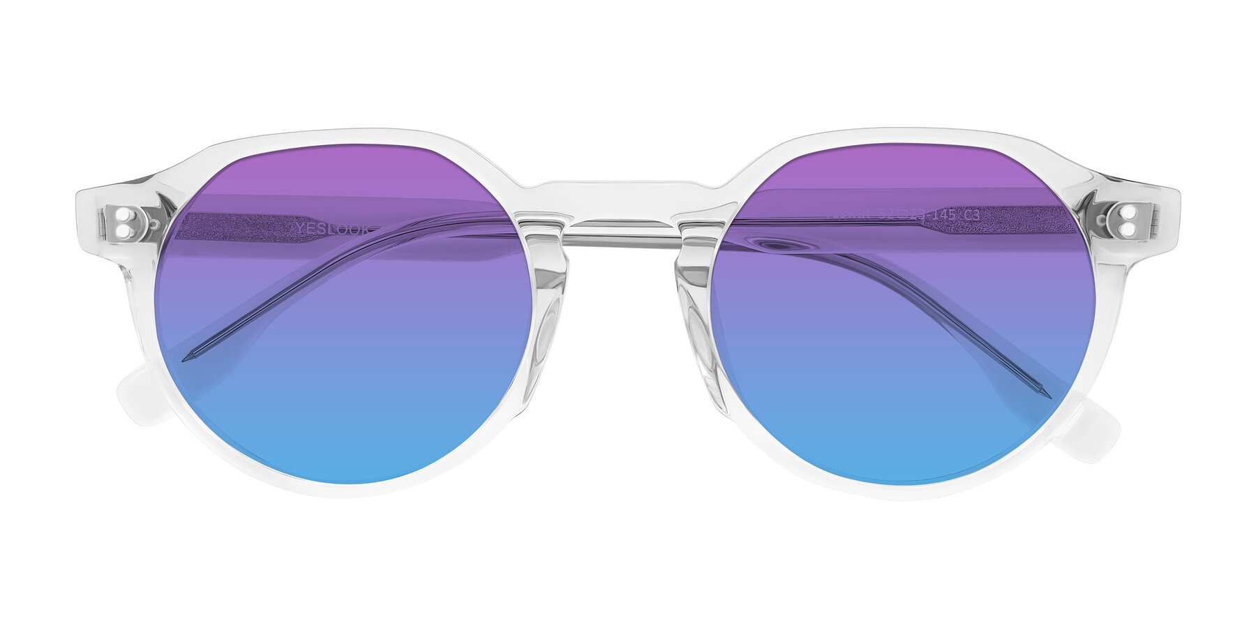 Folded Front of Vaswat in Clear with Purple / Blue Gradient Lenses
