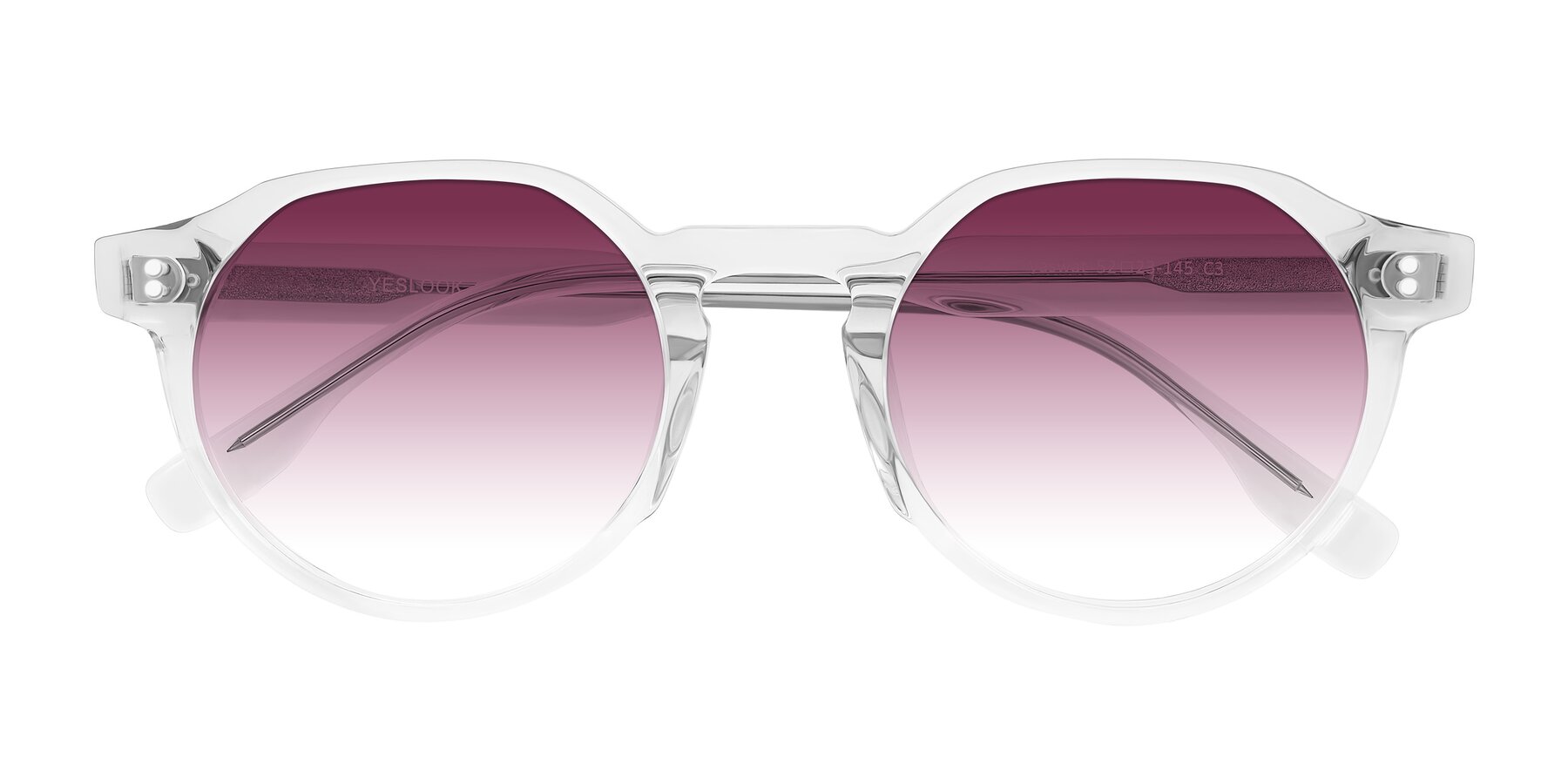 Folded Front of Vaswat in Clear with Wine Gradient Lenses