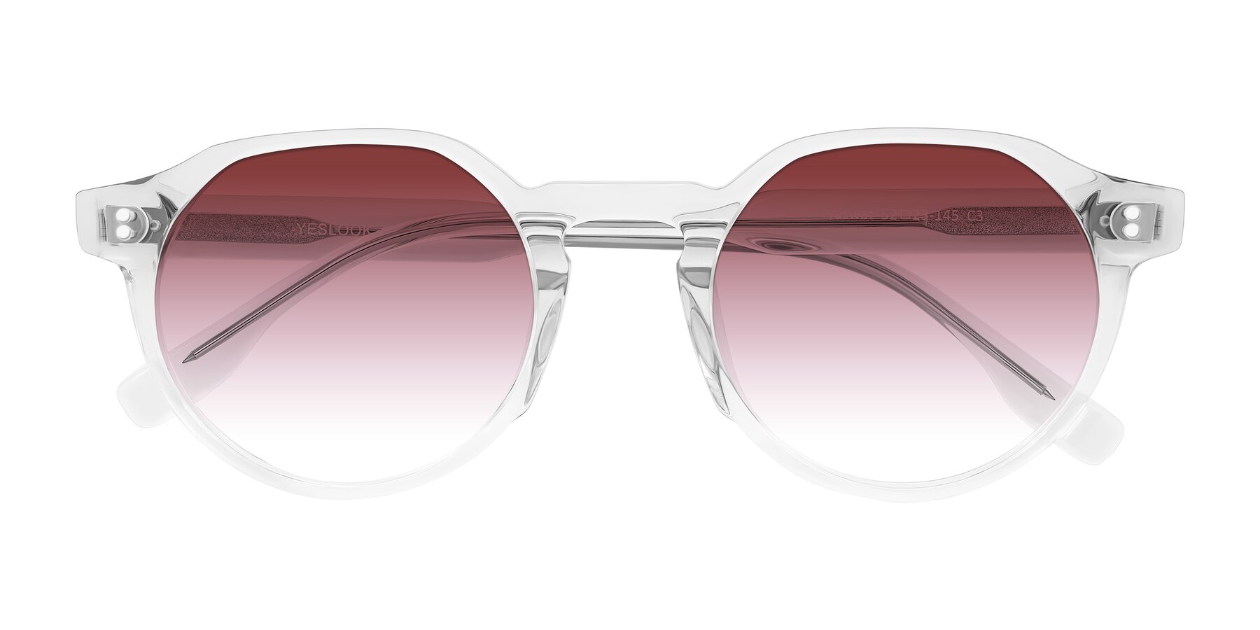 Folded Front of Vaswat in Clear with Garnet Gradient Lenses