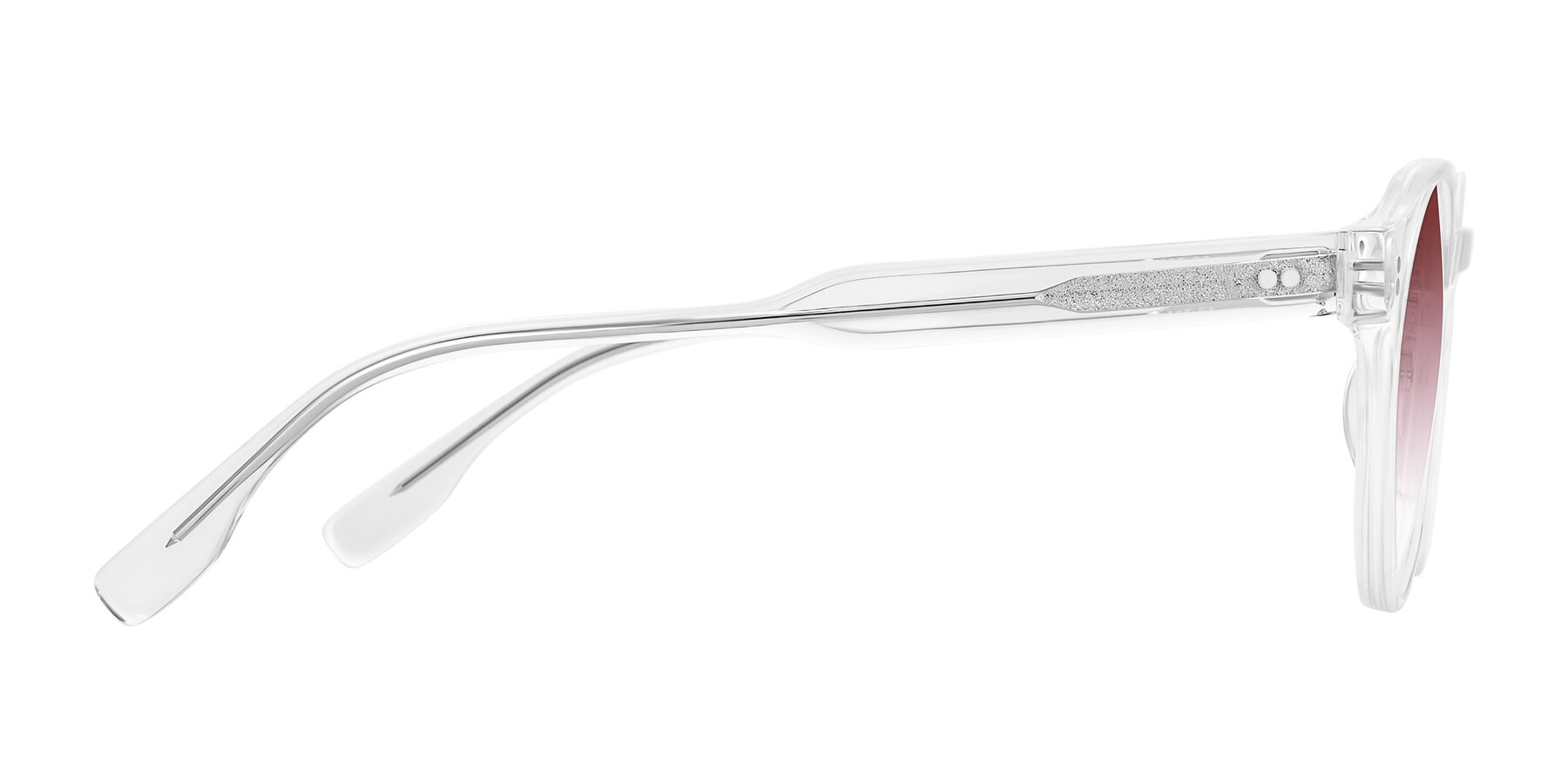 Side of Vaswat in Clear with Garnet Gradient Lenses