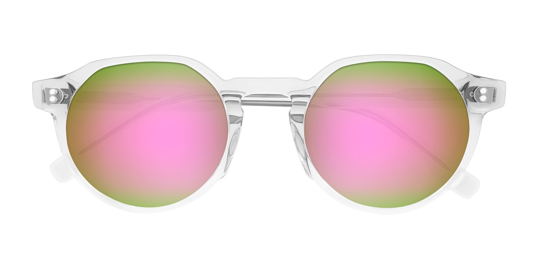 Folded Front of Vaswat in Clear with Pink Mirrored Lenses