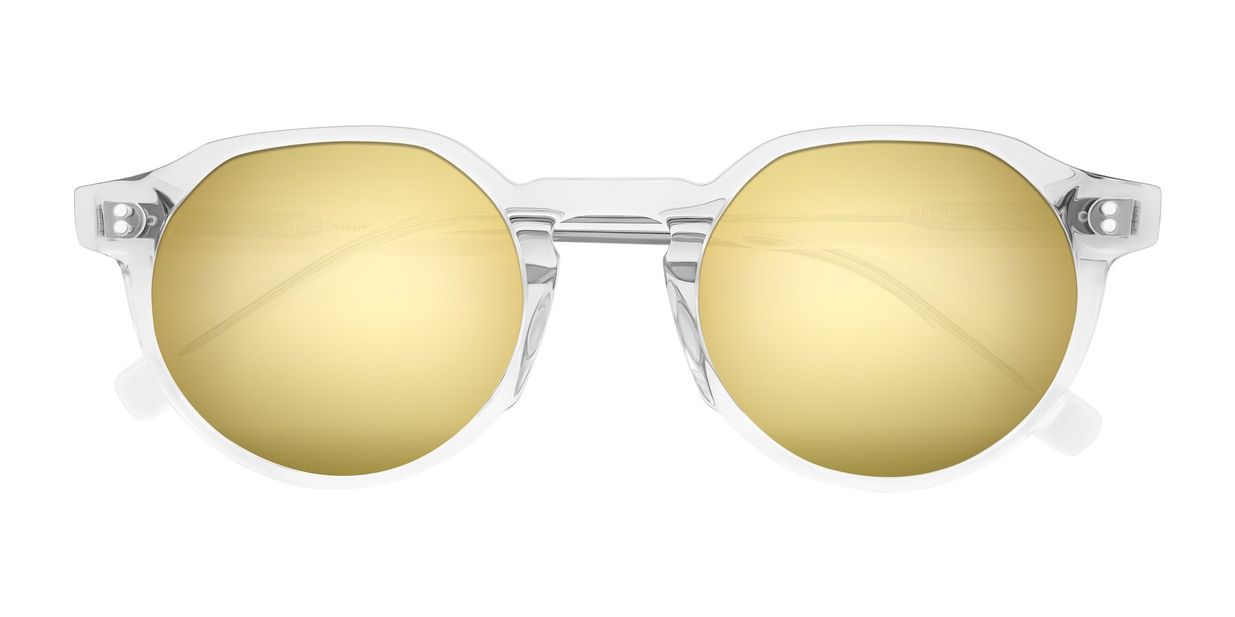 Folded Front of Vaswat in Clear with Gold Mirrored Lenses