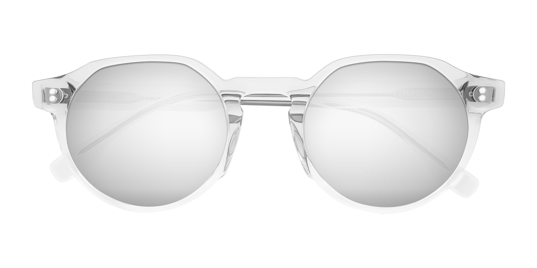 Folded Front of Vaswat in Clear with Silver Mirrored Lenses
