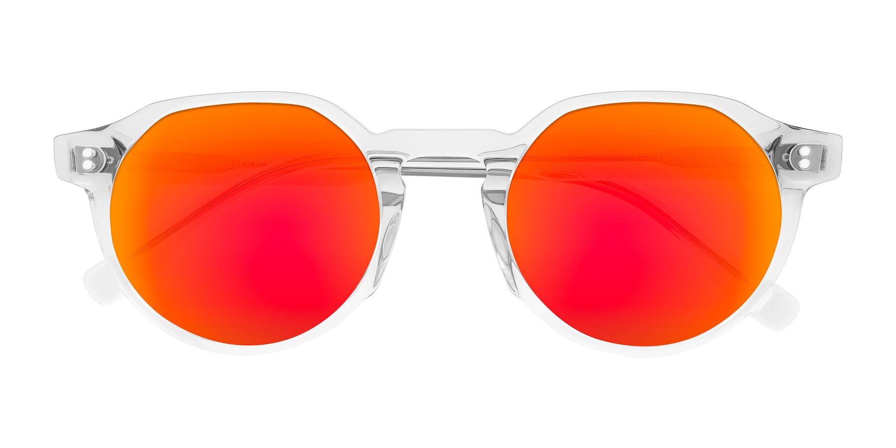 Folded Front of Vaswat in Clear with Red Gold Mirrored Lenses