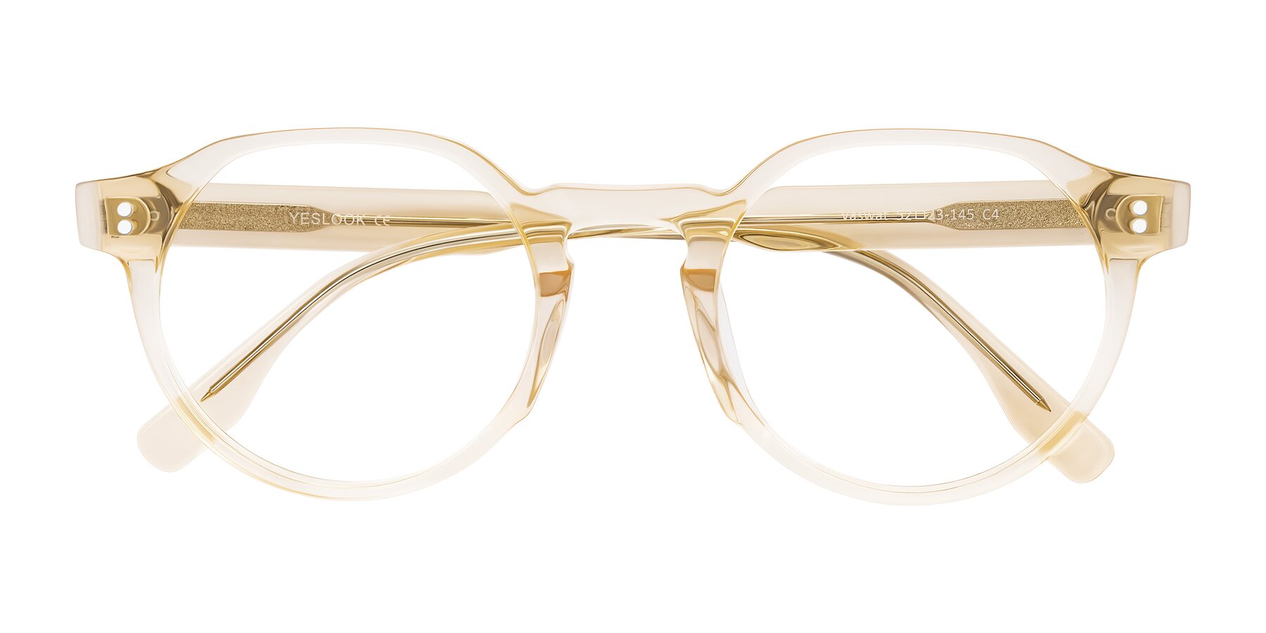 Folded Front of Vaswat in Light Orange with Clear Eyeglass Lenses